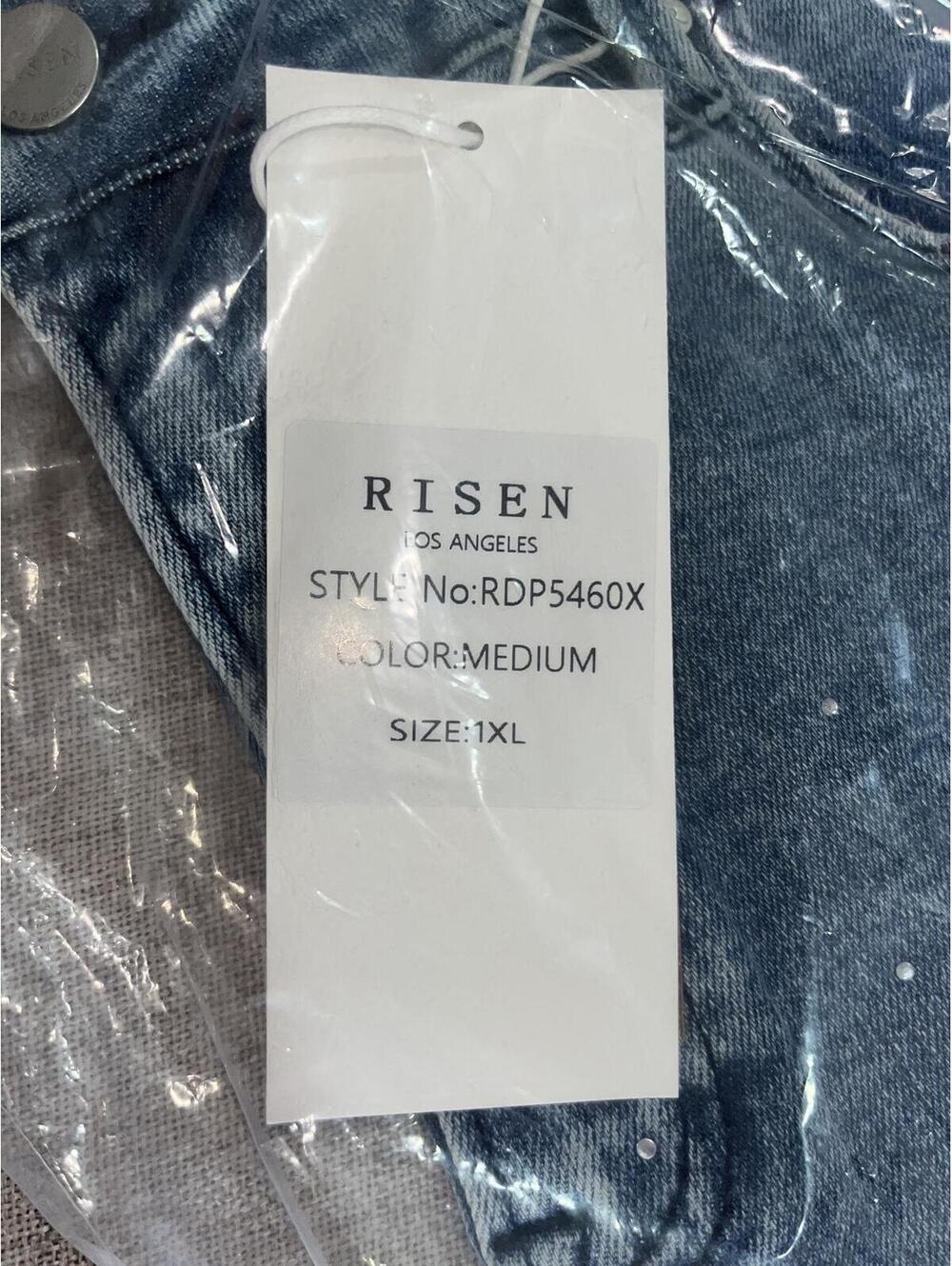 Risen 1X High Rise Slim Straight Leg Embellished NWT RDP5460X - Picture 4 of 5
